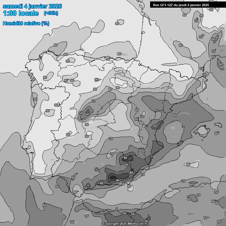 Modele GFS - Carte prvisions 