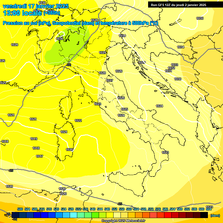 Modele GFS - Carte prvisions 