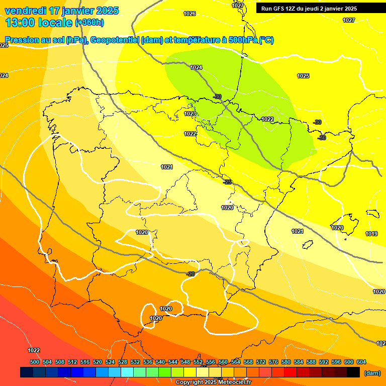 Modele GFS - Carte prvisions 