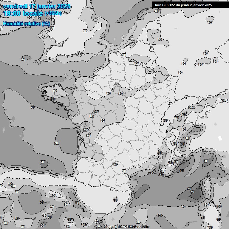 Modele GFS - Carte prvisions 