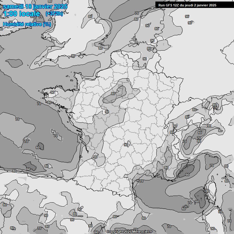 Modele GFS - Carte prvisions 