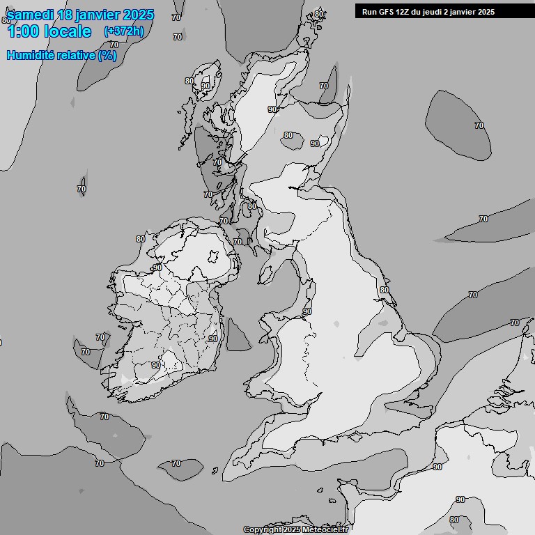 Modele GFS - Carte prvisions 