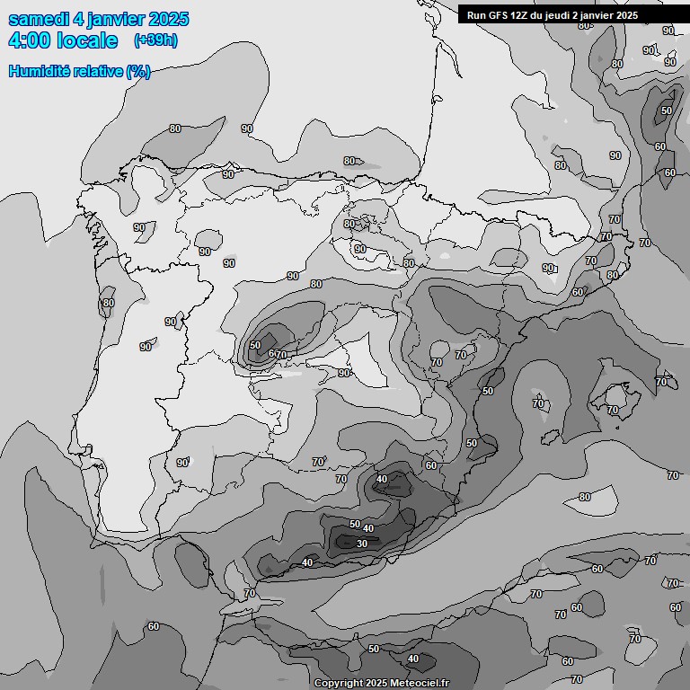 Modele GFS - Carte prvisions 