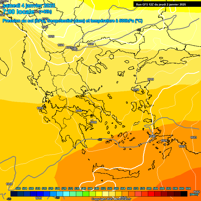 Modele GFS - Carte prvisions 