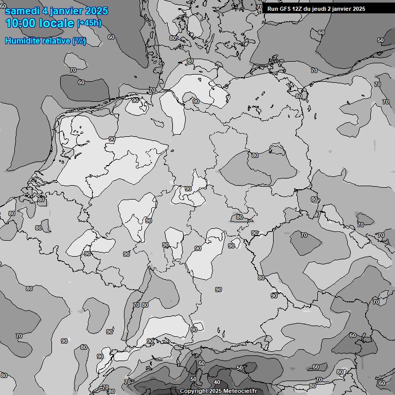 Modele GFS - Carte prvisions 