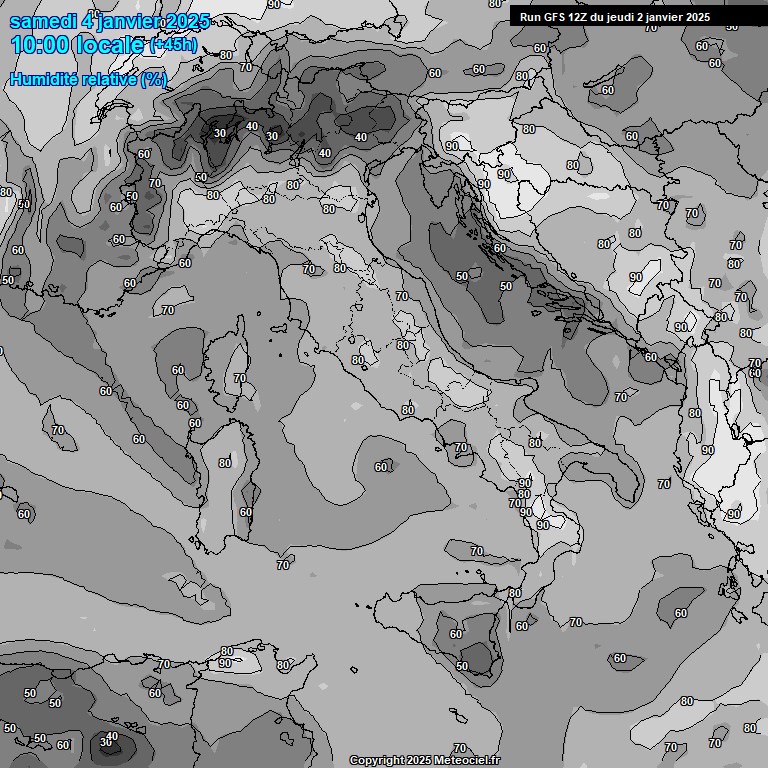 Modele GFS - Carte prvisions 