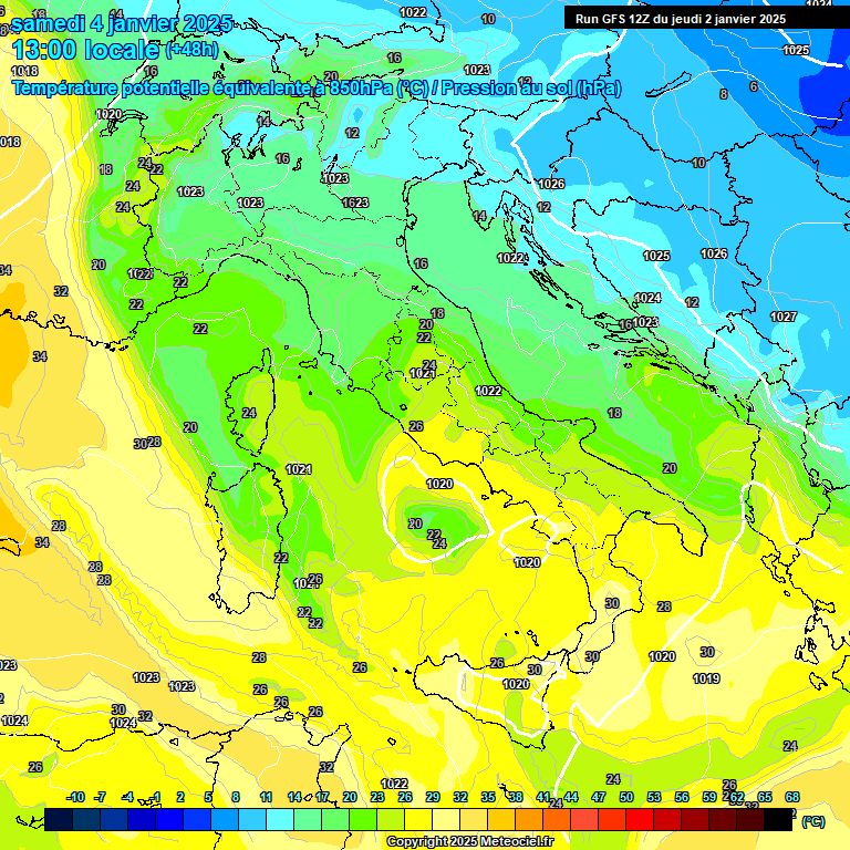 Modele GFS - Carte prvisions 