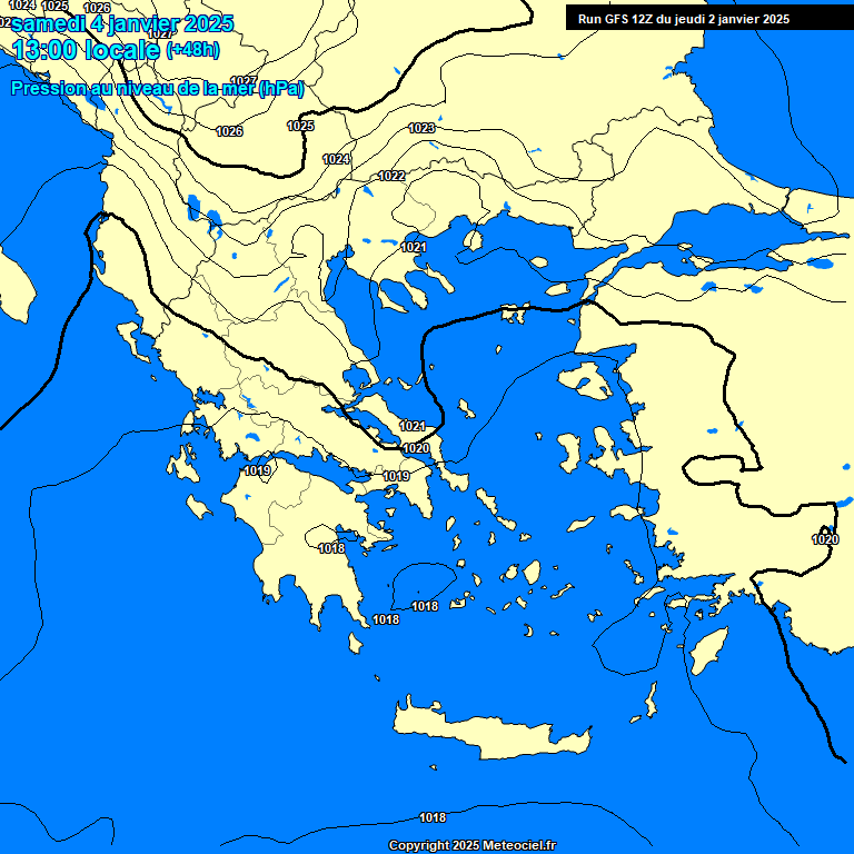 Modele GFS - Carte prvisions 