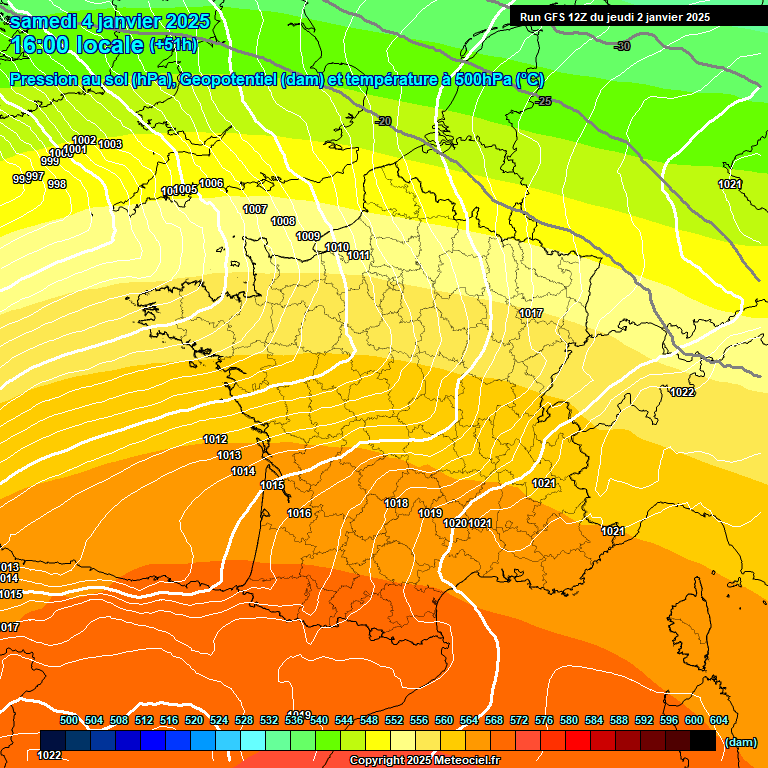 Modele GFS - Carte prvisions 