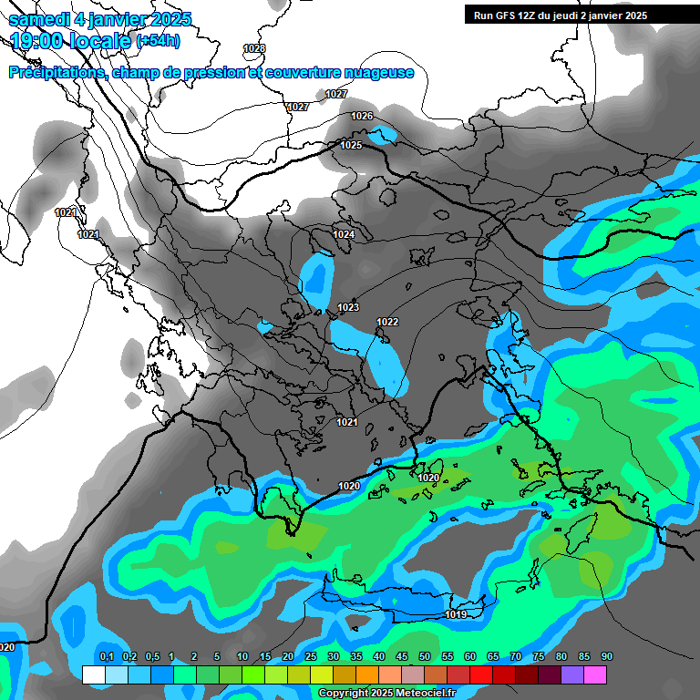 Modele GFS - Carte prvisions 