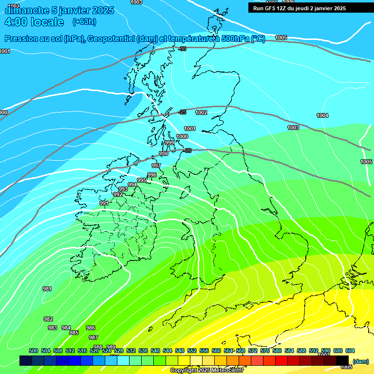 Modele GFS - Carte prvisions 