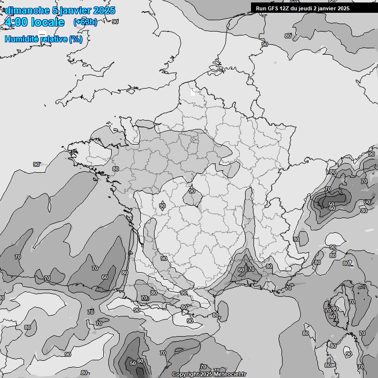 Modele GFS - Carte prvisions 