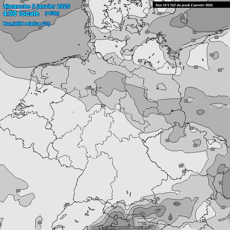 Modele GFS - Carte prvisions 