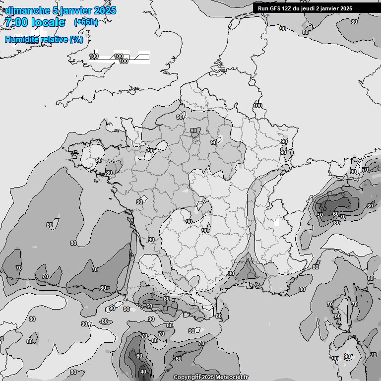 Modele GFS - Carte prvisions 