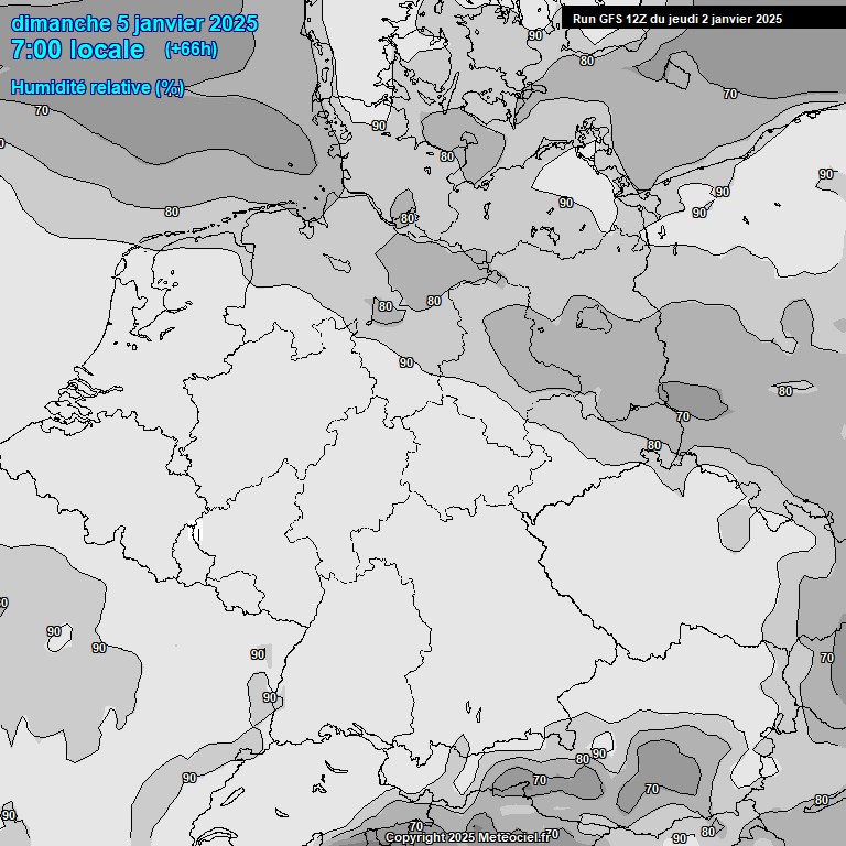 Modele GFS - Carte prvisions 