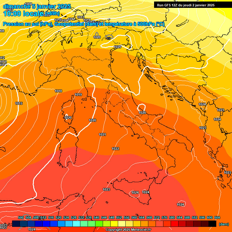 Modele GFS - Carte prvisions 