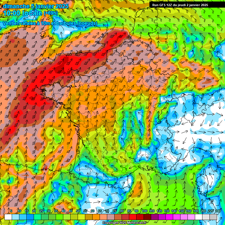 Modele GFS - Carte prvisions 