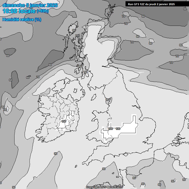 Modele GFS - Carte prvisions 