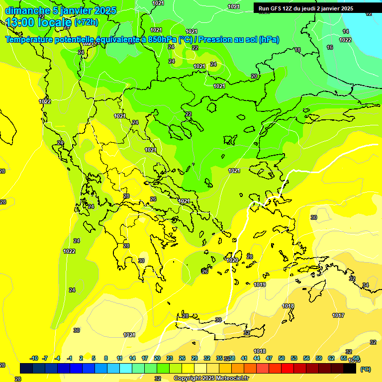 Modele GFS - Carte prvisions 