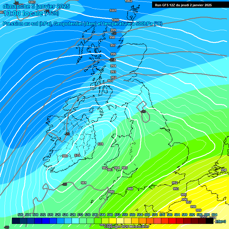 Modele GFS - Carte prvisions 