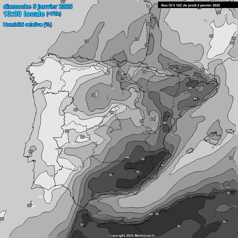 Modele GFS - Carte prvisions 