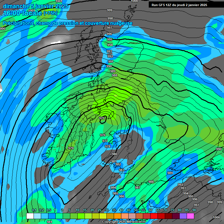 Modele GFS - Carte prvisions 