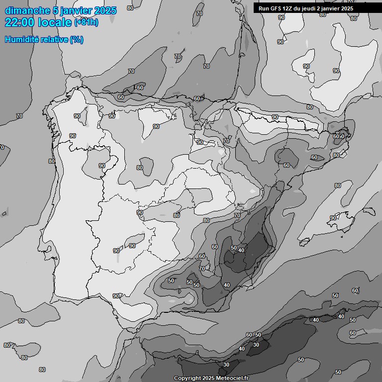 Modele GFS - Carte prvisions 