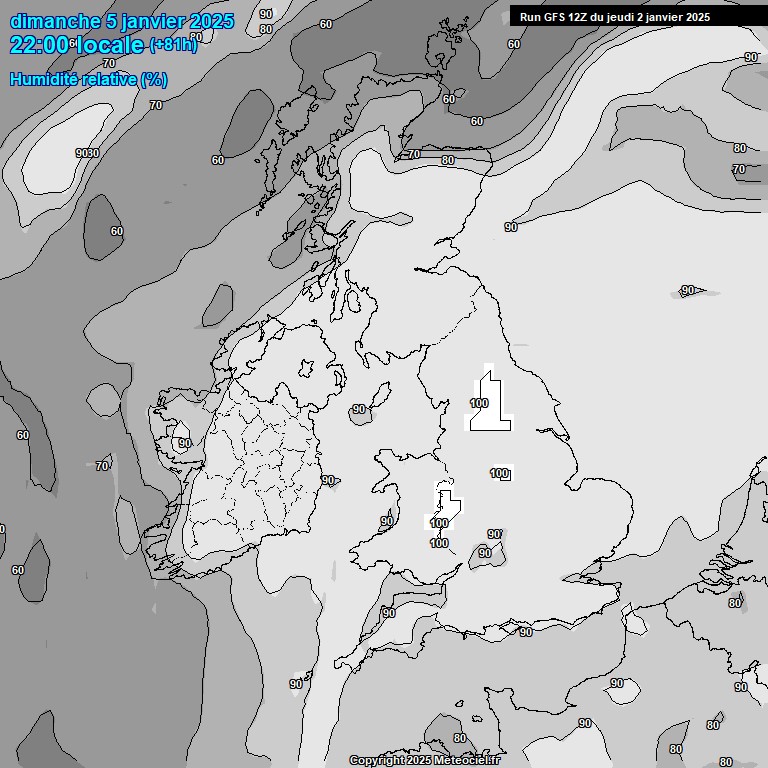 Modele GFS - Carte prvisions 