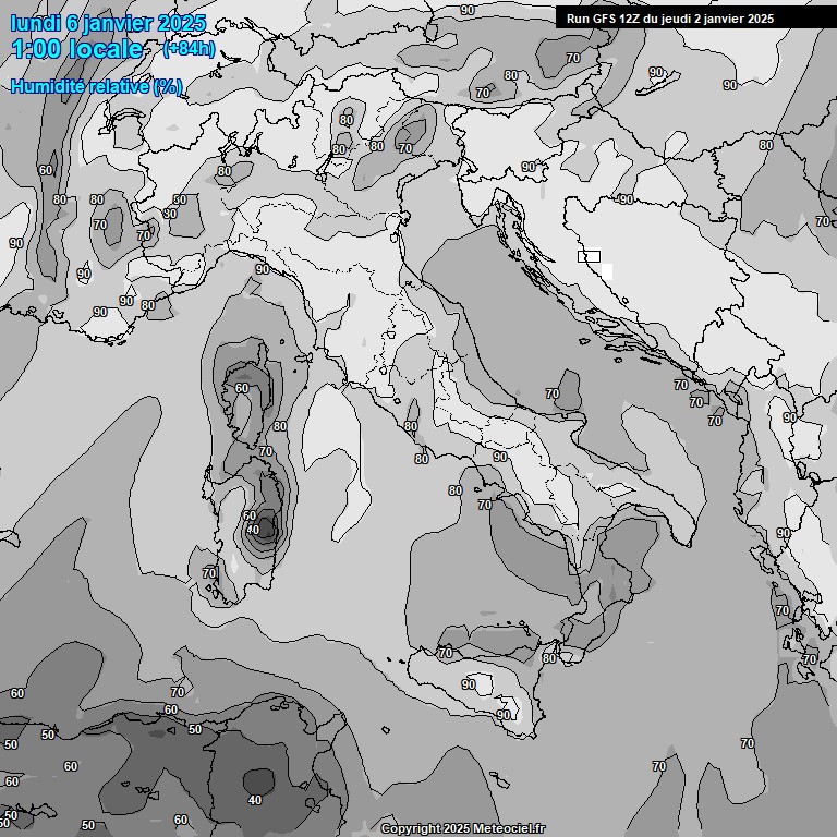 Modele GFS - Carte prvisions 