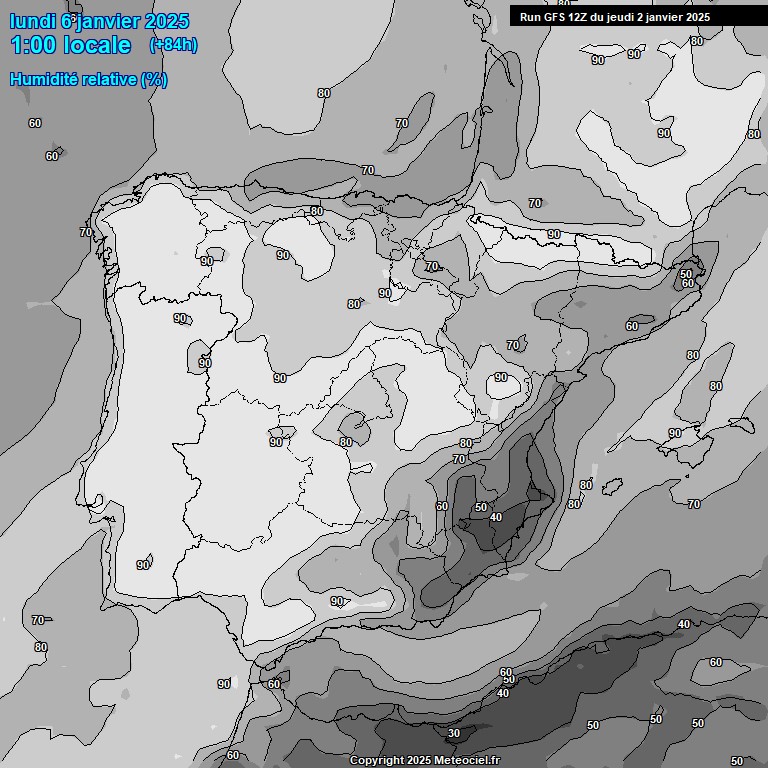 Modele GFS - Carte prvisions 