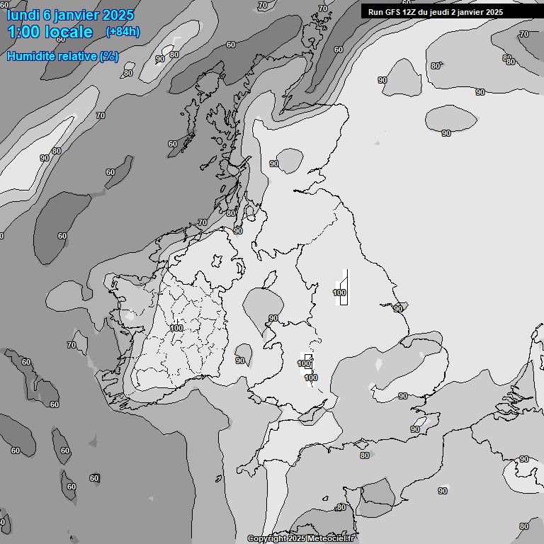 Modele GFS - Carte prvisions 