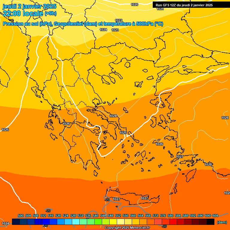 Modele GFS - Carte prvisions 