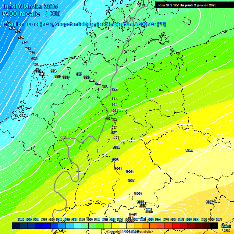 Modele GFS - Carte prvisions 