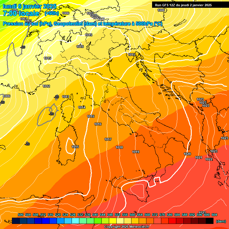 Modele GFS - Carte prvisions 