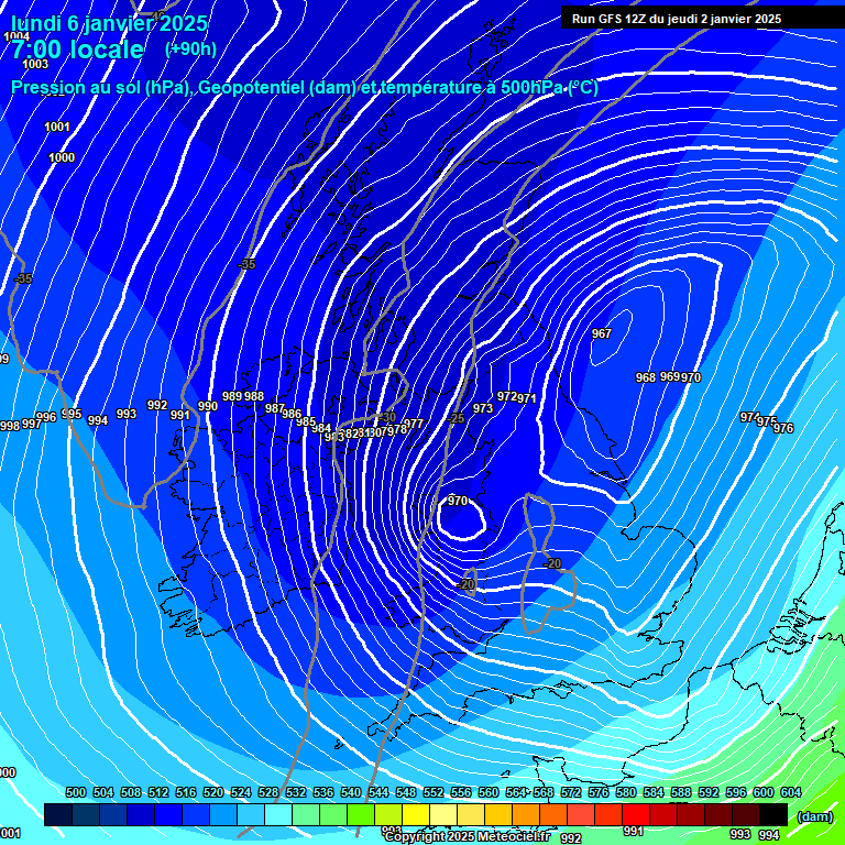 Modele GFS - Carte prvisions 