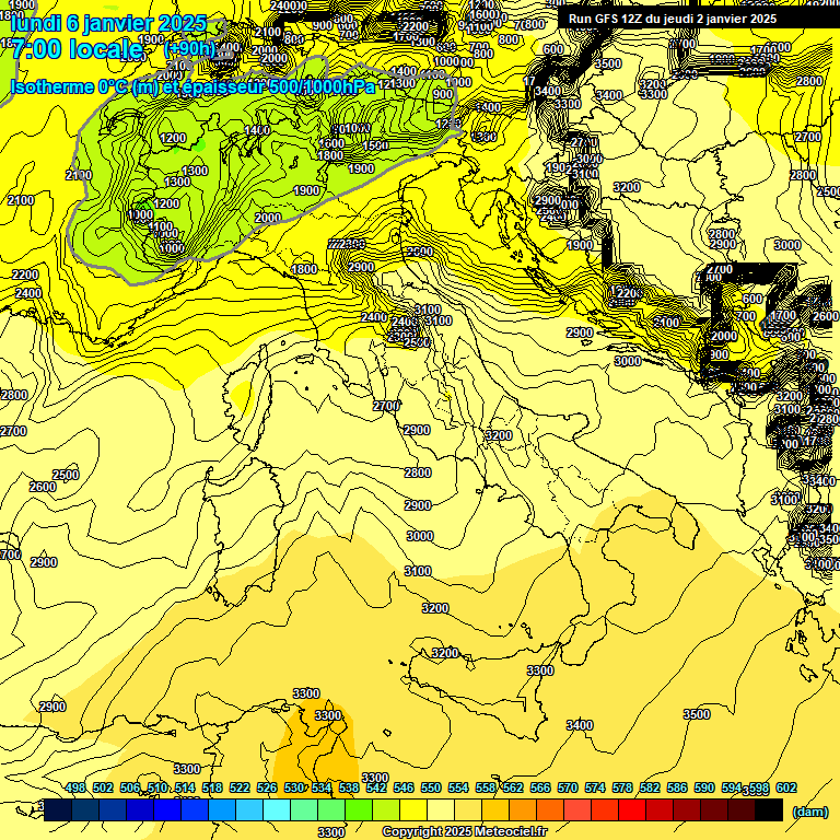 Modele GFS - Carte prvisions 