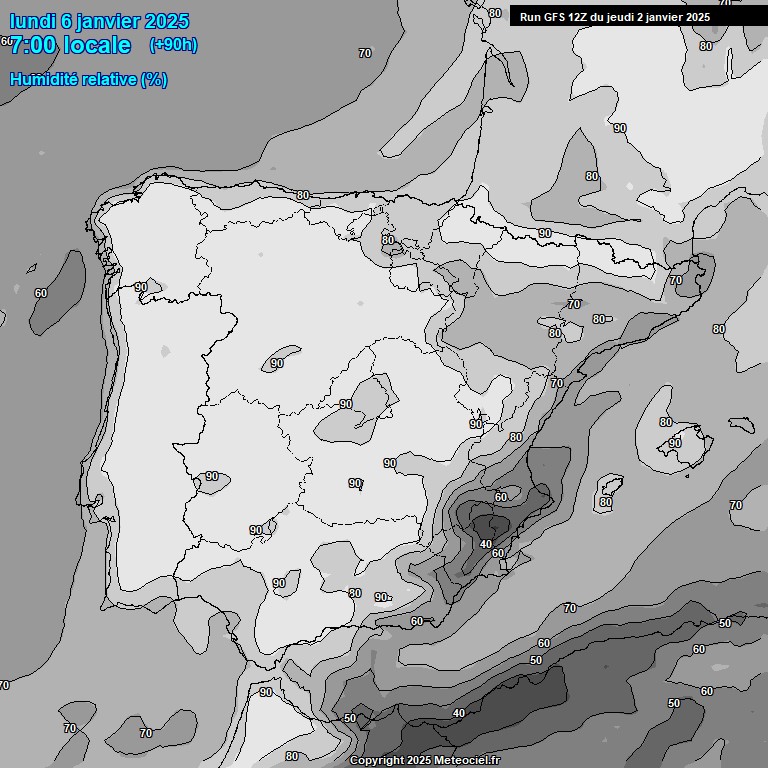 Modele GFS - Carte prvisions 