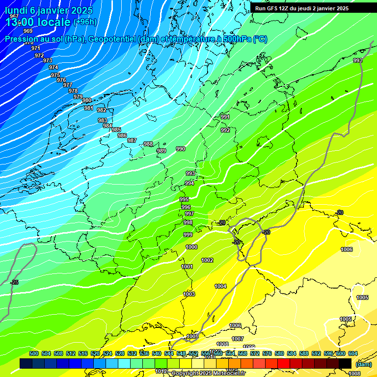 Modele GFS - Carte prvisions 