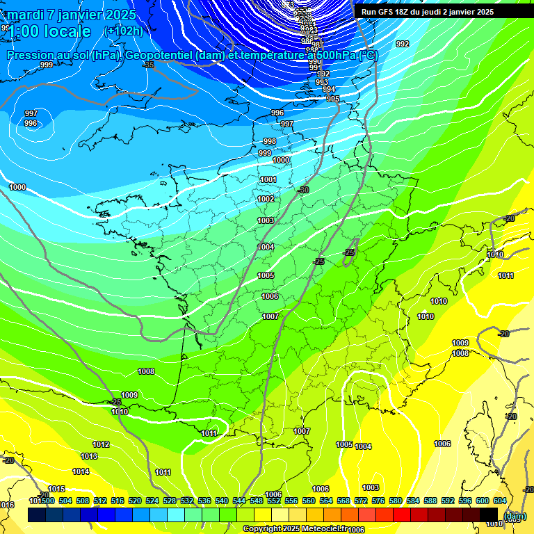 Modele GFS - Carte prvisions 