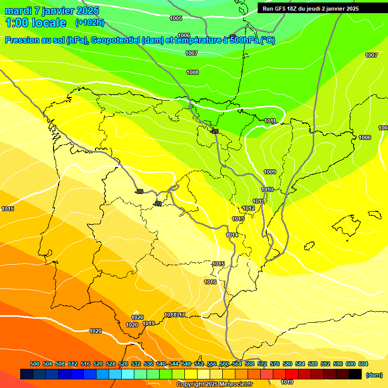 Modele GFS - Carte prvisions 