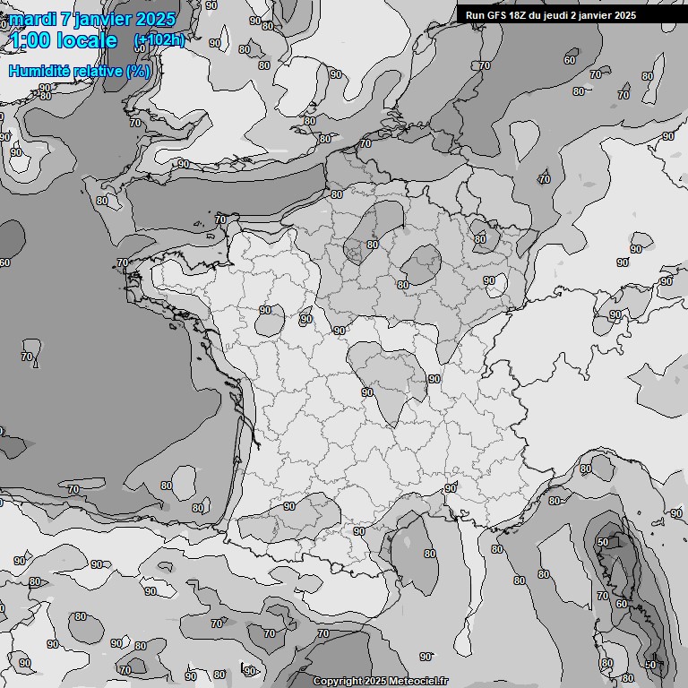 Modele GFS - Carte prvisions 