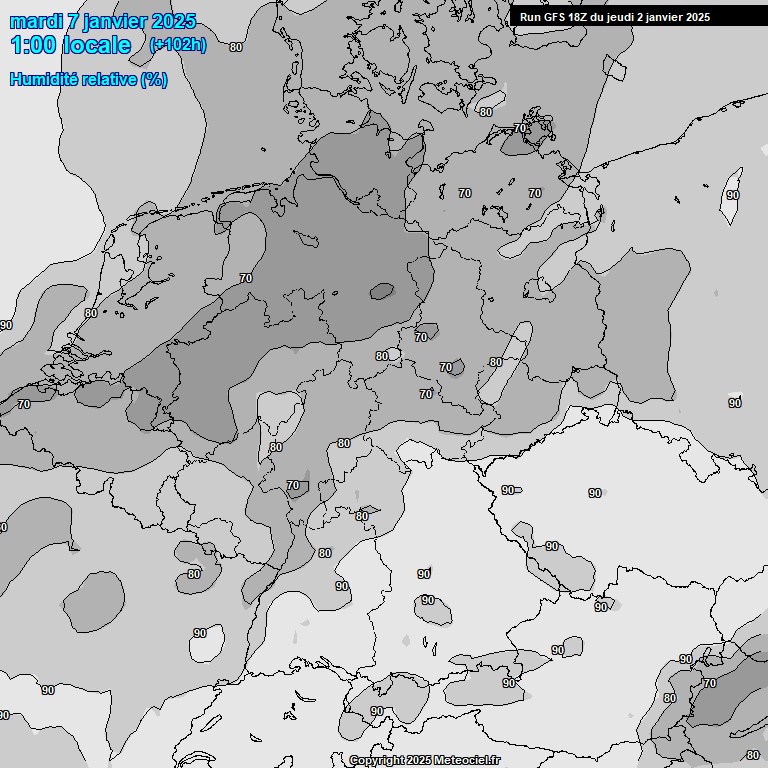 Modele GFS - Carte prvisions 