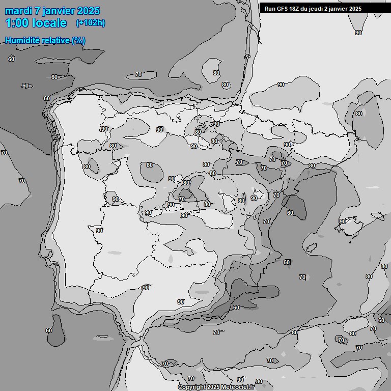 Modele GFS - Carte prvisions 