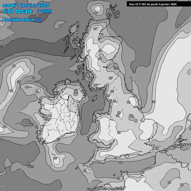 Modele GFS - Carte prvisions 