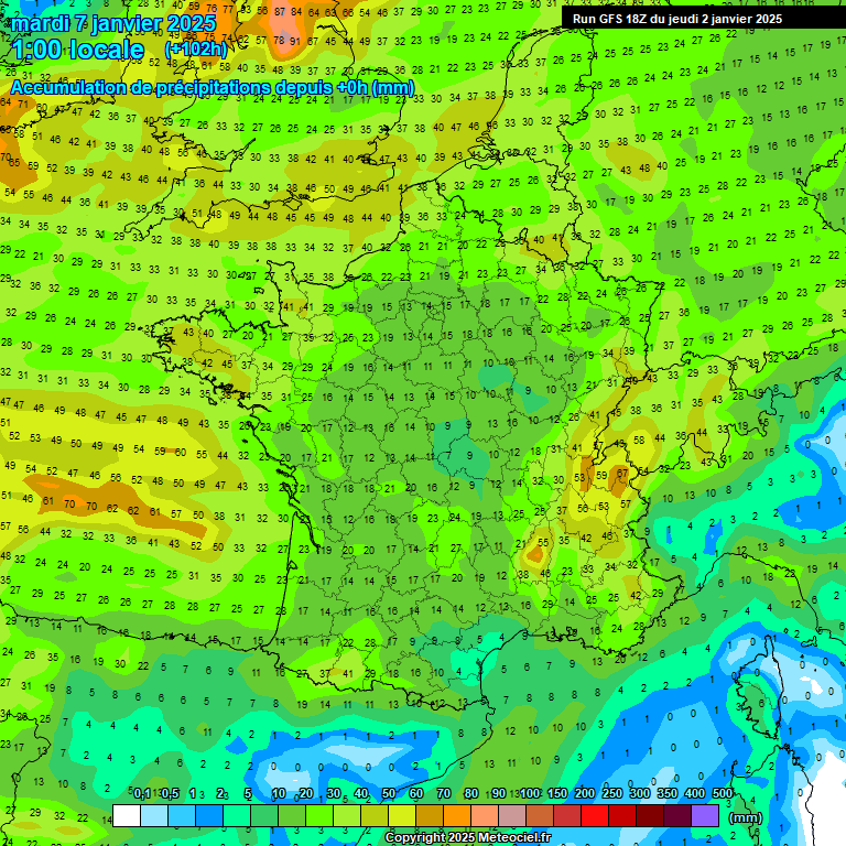 Modele GFS - Carte prvisions 