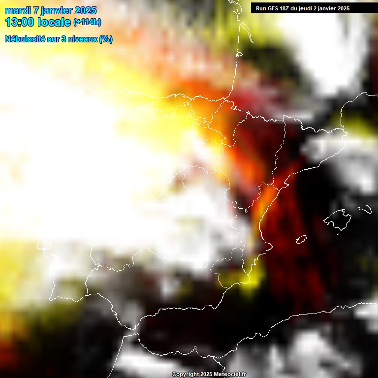 Modele GFS - Carte prvisions 