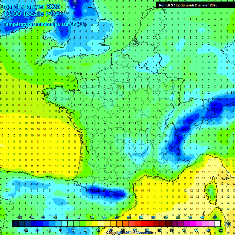 Modele GFS - Carte prvisions 