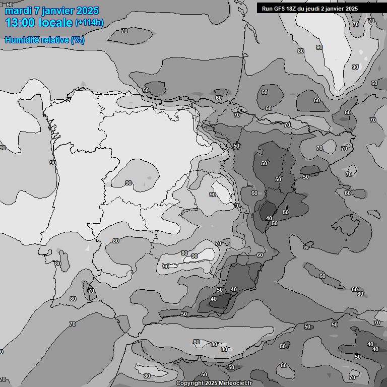 Modele GFS - Carte prvisions 