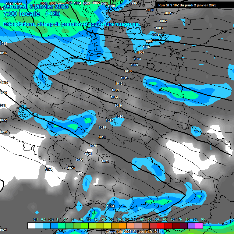 Modele GFS - Carte prvisions 