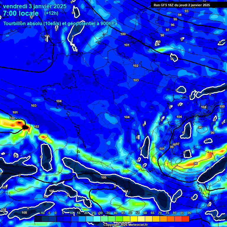 Modele GFS - Carte prvisions 